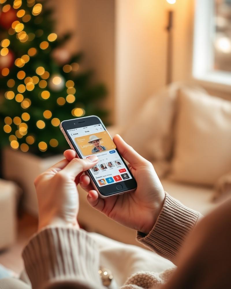 Person shopping on a smartphone